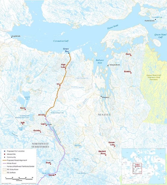 Projet de route et de port en eau profonde de Grays Bay, aussi nommé le Corridor économique et de sécurité de l'Arctique