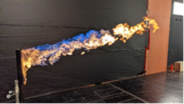 Essais à la flamme contrôlés en laboratoire