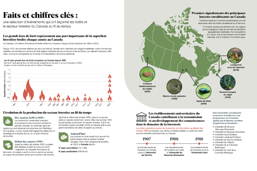 Faits et chiffres clés: une sélection d’événements qui ont façonné les forêts et le secteur forestier du Canada au fil du temps
