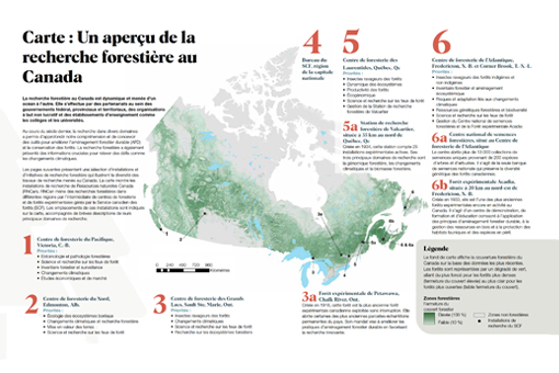 Carte: Un aperçu de la recherche forestière au Canada