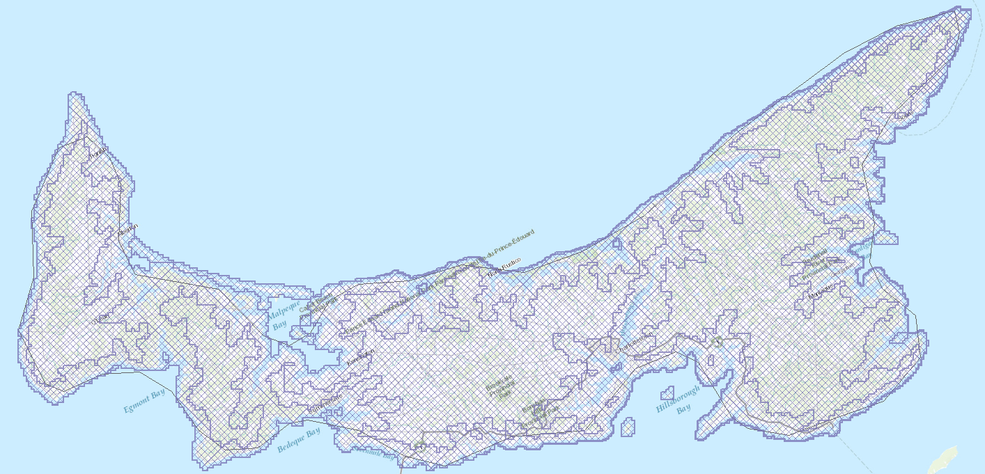 Couverture des cartes de zones inondables de l’Île-du-Prince-Édouard.