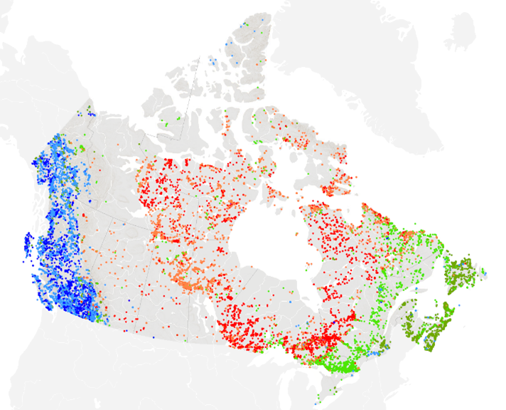 Une carte du Canada la base de connaissances canadienne en géochronologie