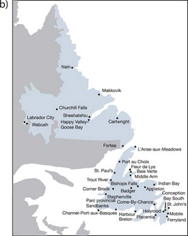 Carte illustrant Terre-Neuve-et-Labrador