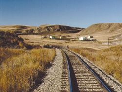 FIGURE 14 : Chemins de fer dans les environs de Red Deer River valley, près de Drumheller, en Alberta.