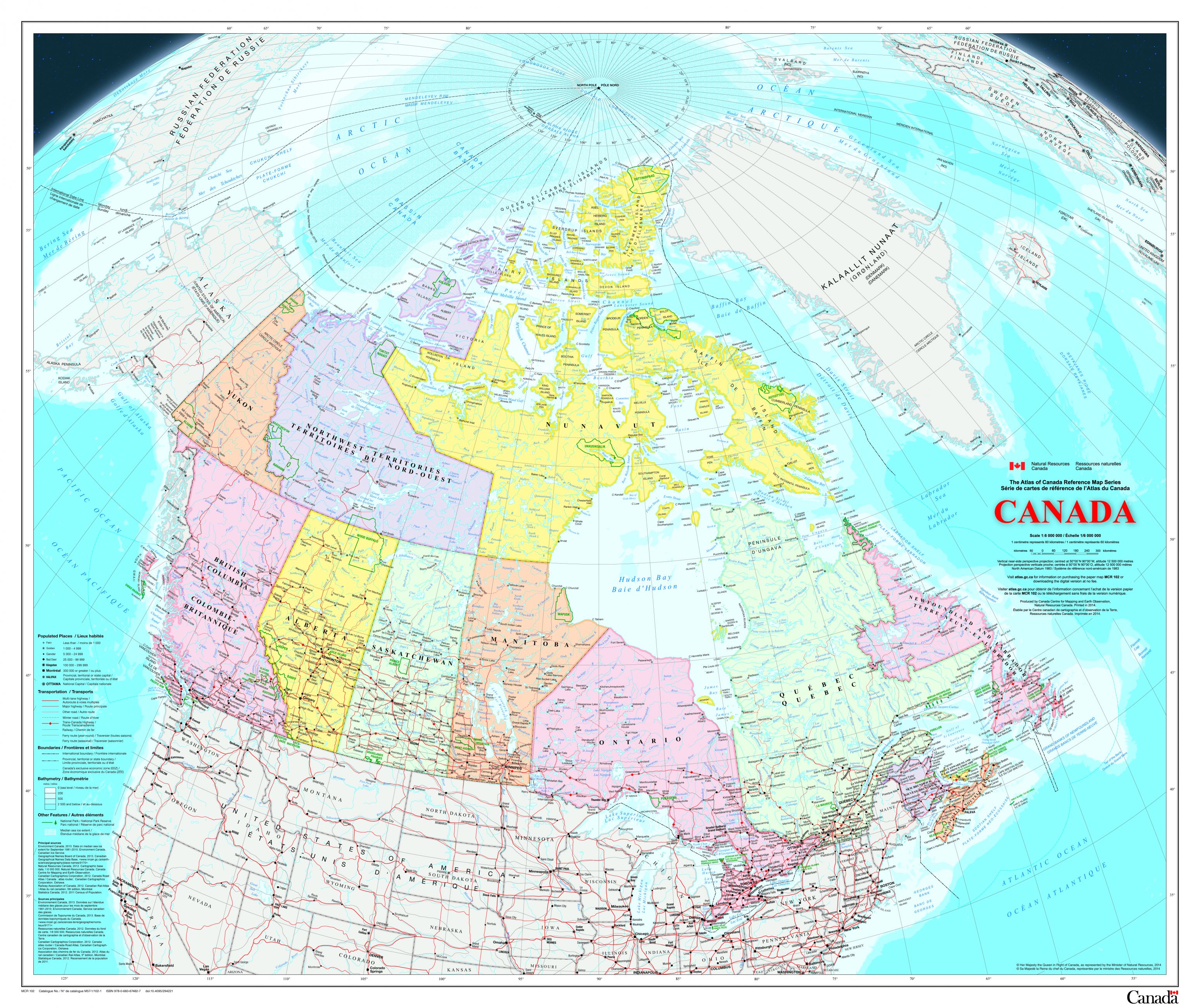 Une carte du Canada