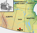 Carte indiquant l’emplacement de Regina, en Saskatchewan et au Canada