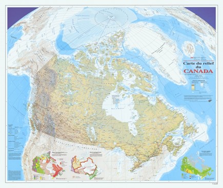 Une carte en relief du Canada