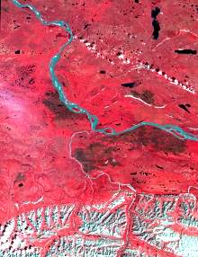 image satellite : Fleuve Mackenzie, T.N.-O., LANDSAT TM