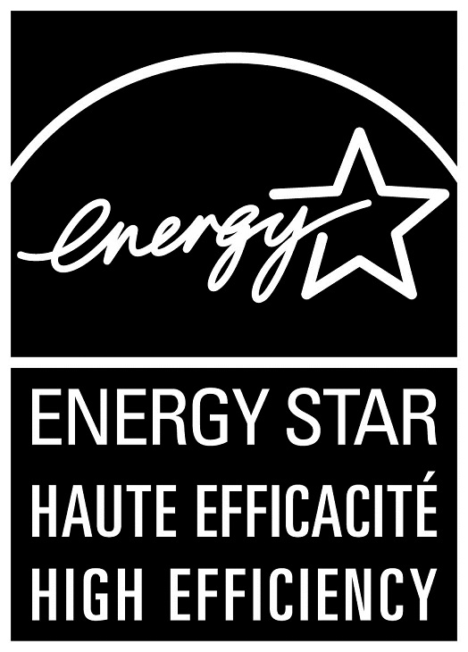 Le symbol ENERGY STAR HAUTE EFFICACITÉ – HIGH EFFICIENCY, verticale noir