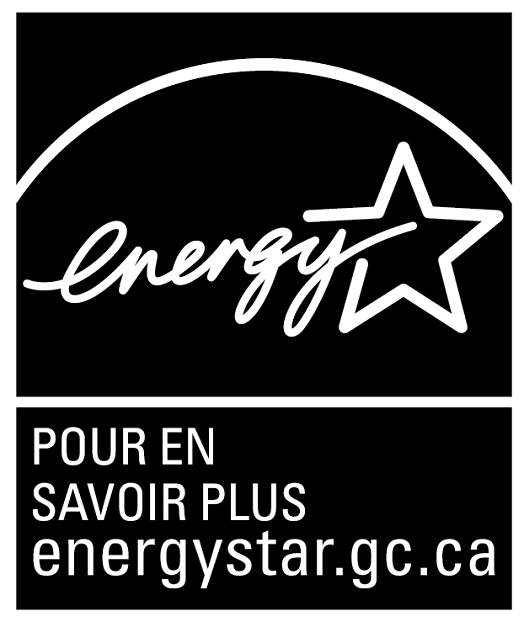 Le symbol POUR EN SAVOIR PLUS energystar.gc.ca, verticale noir 