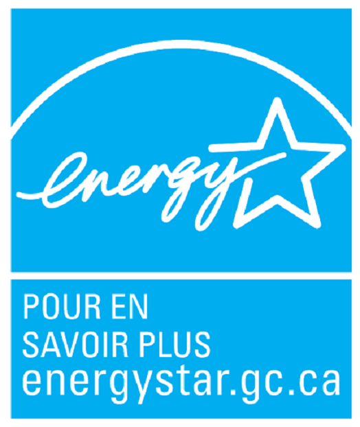 Le symbol POUR EN SAVOIR PLUS energystar.gc.ca, verticale bleu (cyan
