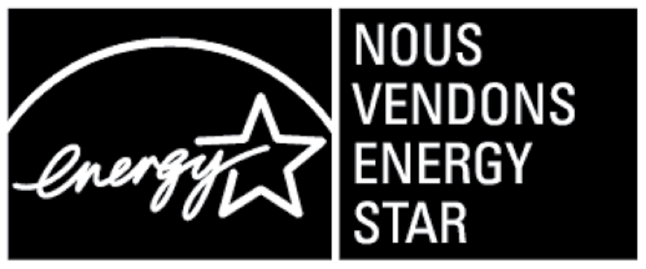Le symbol NOUS VENDONS ENERGY STAR, horizontal noir