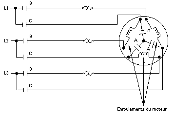 schéma de circuit d'un démarreur étoile-triangle