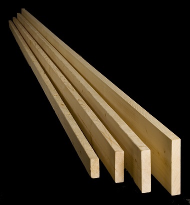 Quatre planches de bois d’échantillon classées de la plus petite, à la plus grande.