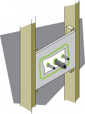 Figure 6-16 Étanchéisation des conduites de plomberie