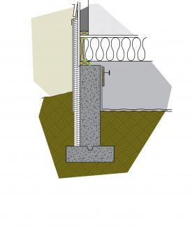 Figure 6-23 L’isolation des murs et du plancher crée un vide sanitaire partiellement chauffé