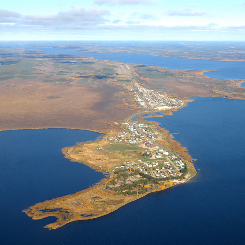 Photo aérienne de la collectivité de l’Île-à-la-Crosse