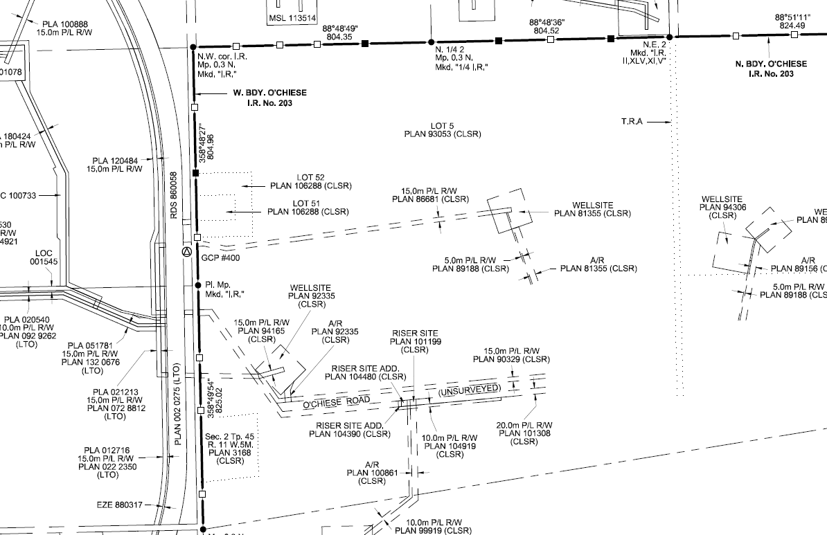 Notes de terrain de la réserve indienne O'Chiese 203.