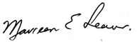 Signature de Maureen E. Leaver – Coordonnatrice, PCMRC