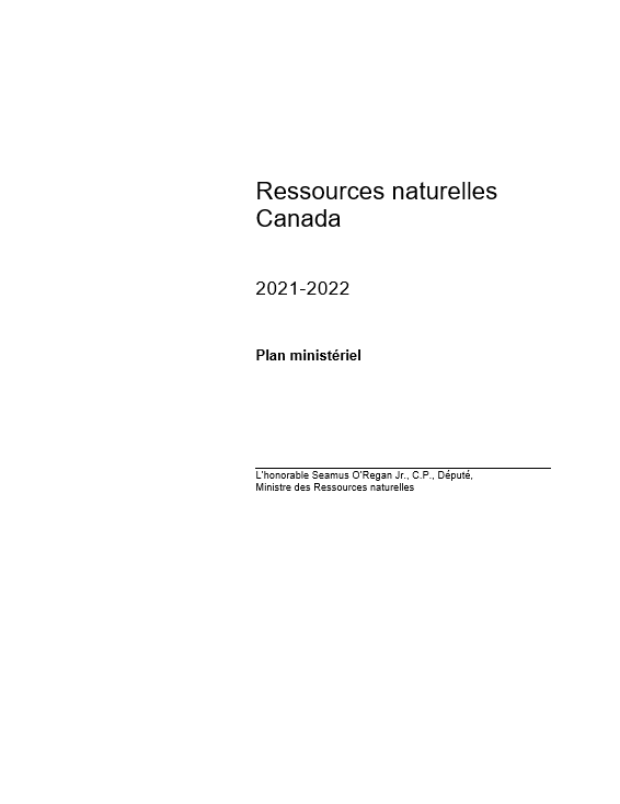 Ressources naturelles Canada - Plan ministériel 2021-2022