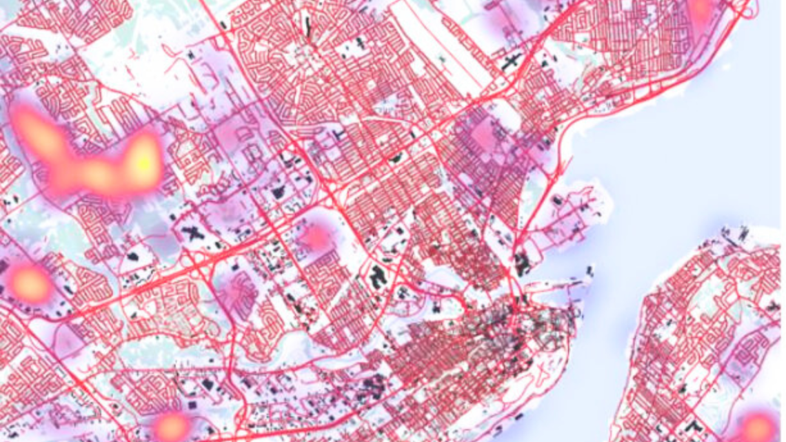 Vue aérienne identifiant les zones de croissance urbaine de la ville de Québec